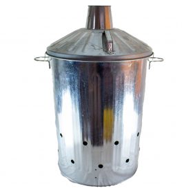 Metal Fire Bin Galvanised Incinerator 90 litre with lid